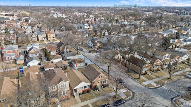 aerial view with a residential view