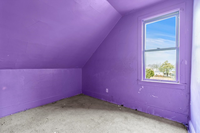 bonus room with lofted ceiling