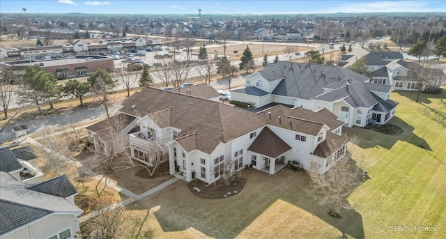 aerial view with a residential view