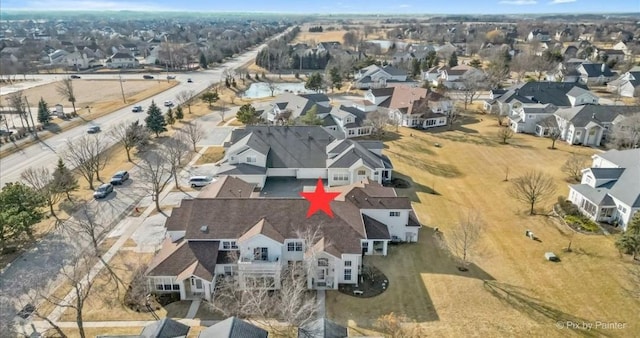 drone / aerial view featuring a residential view