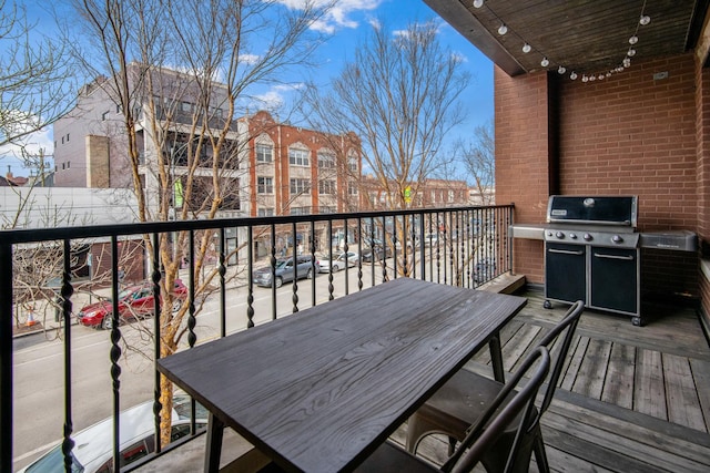 balcony with area for grilling