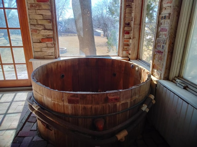 interior details with a hot tub