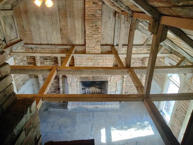 view of unfinished attic