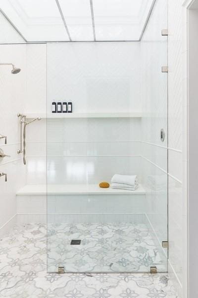 full bathroom with a shower with shower door