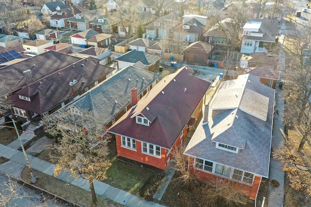 drone / aerial view with a residential view