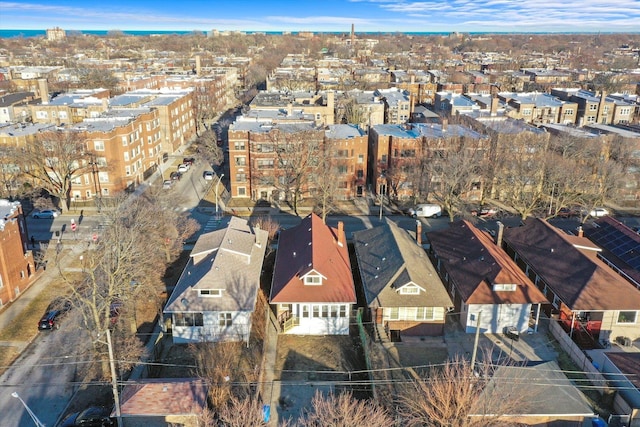 aerial view with a residential view