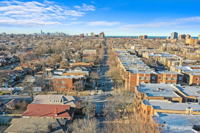 aerial view featuring a city view