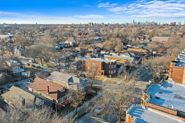 aerial view with a residential view