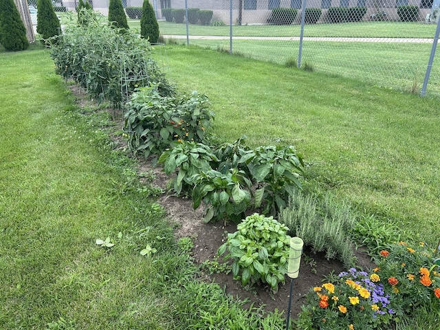 view of yard featuring fence