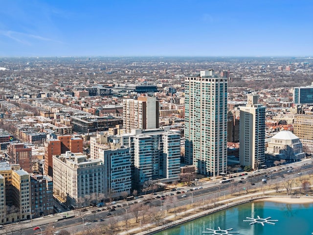 view of city with a water view