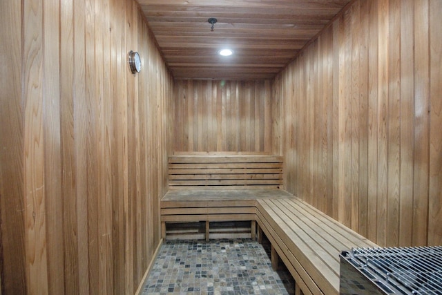 view of sauna