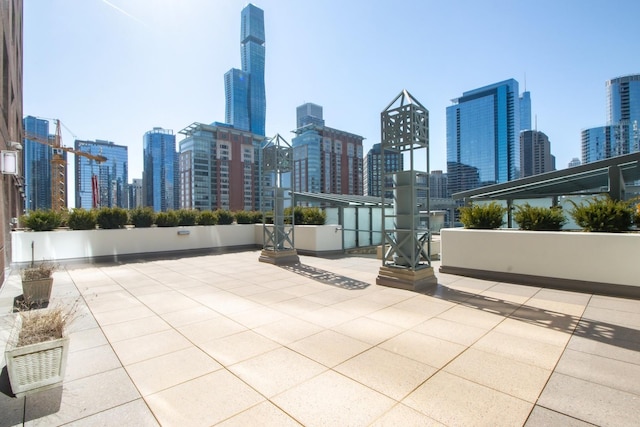 view of patio featuring a city view