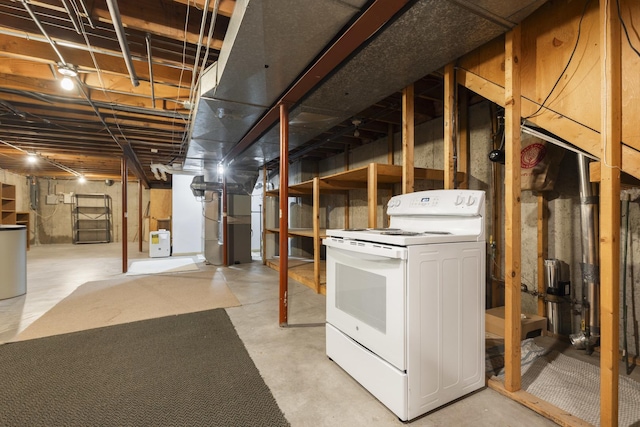 unfinished basement with heating unit