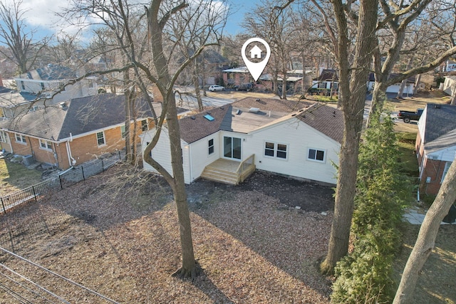 aerial view with a residential view