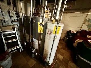 utility room with water heater