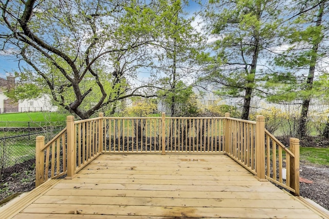 wooden terrace with fence