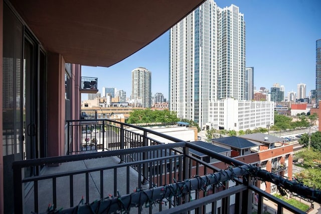 balcony featuring a view of city