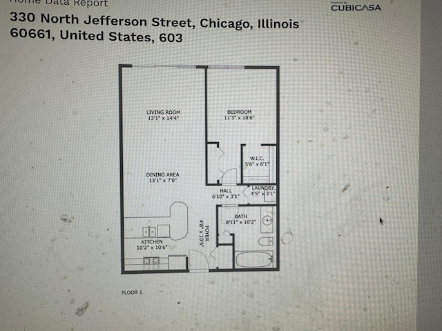 330 N Jefferson St Unit 603, Chicago, IL 60661 - view of home floor plan