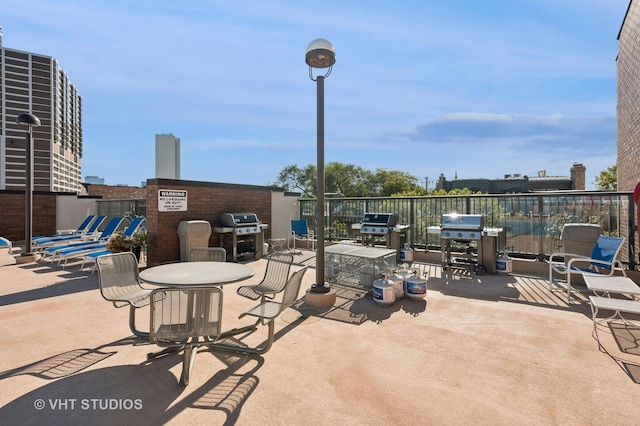 view of patio featuring grilling area