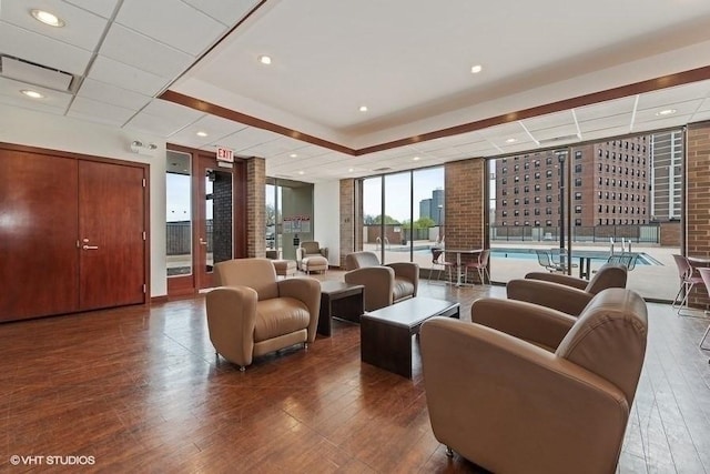 common area featuring a view of city and visible vents