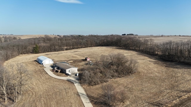 drone / aerial view featuring a rural view