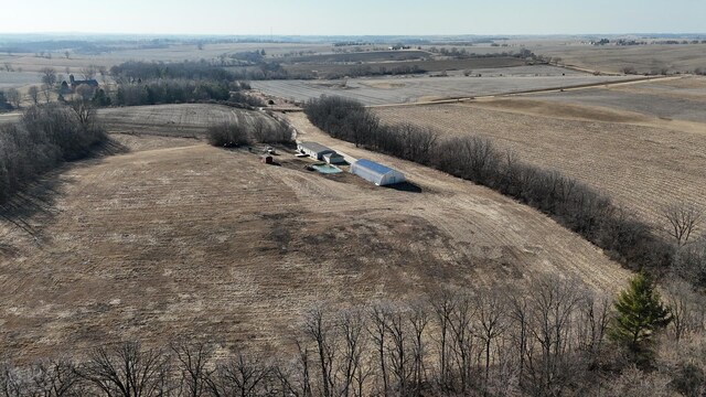 drone / aerial view with a rural view