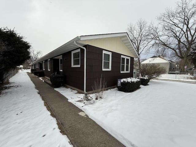 view of snowy exterior