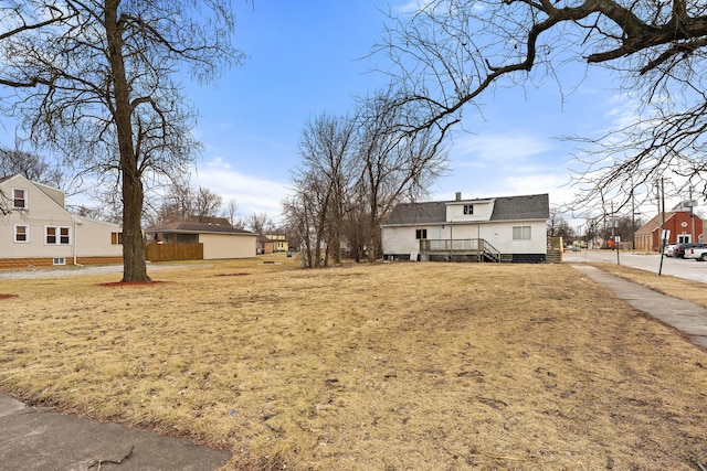 view of front of home with a deck