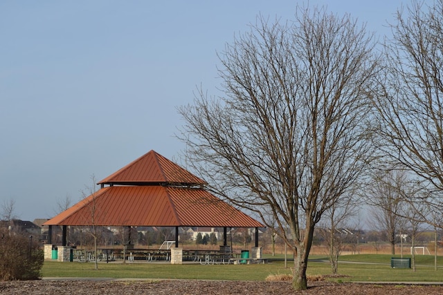 view of community featuring a gazebo