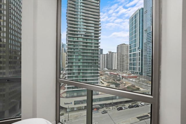 balcony with a city view