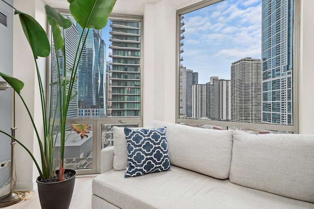 balcony featuring a city view