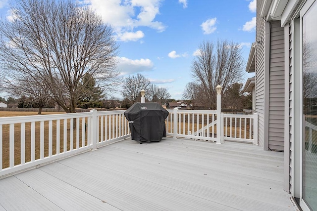 deck with area for grilling