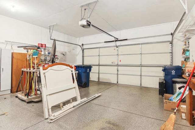 garage featuring a garage door opener