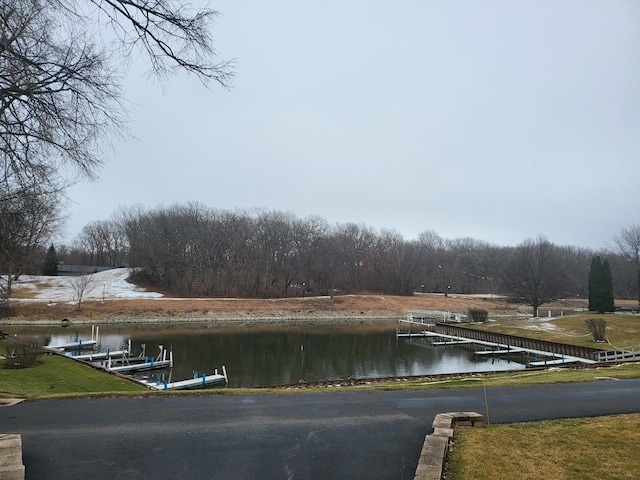 exterior space featuring a water view