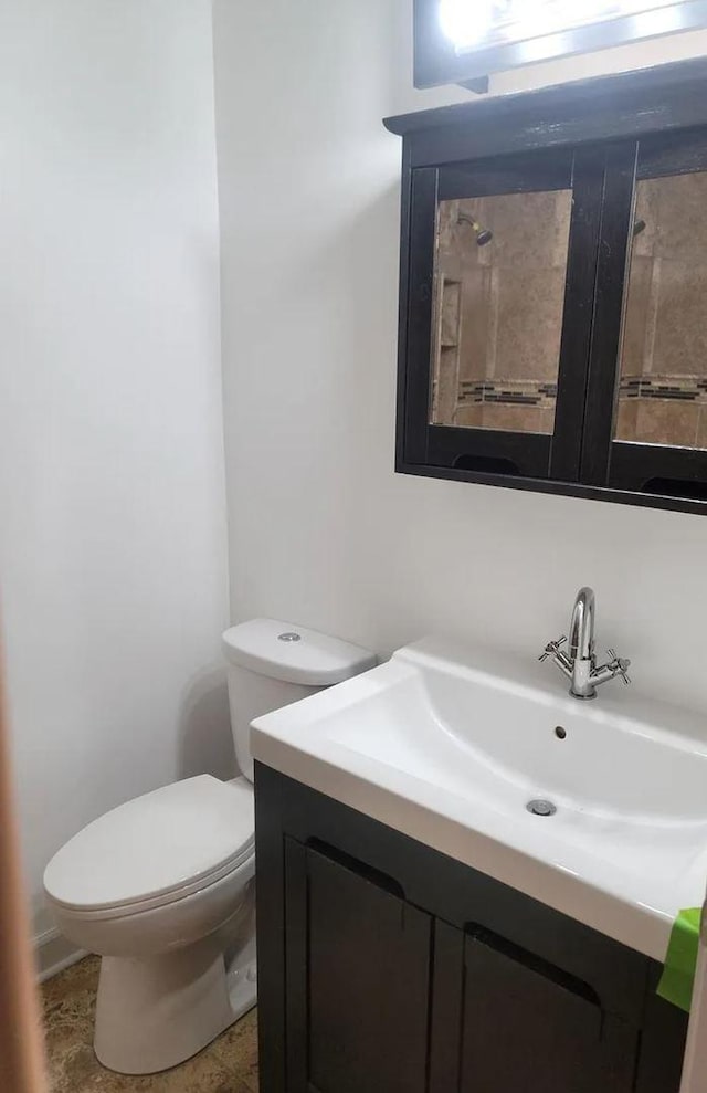 bathroom with toilet and vanity