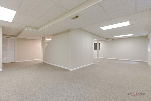 621 Raintree Rd, Buffalo Grove, IL 60089 - finished below grade area with a drop ceiling and carpet