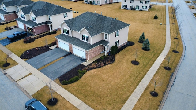 aerial view with a residential view