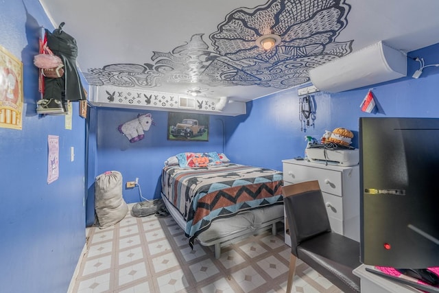 bedroom featuring tile patterned floors