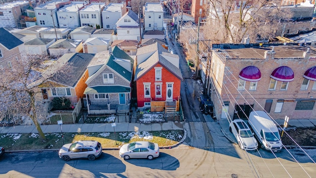 aerial view featuring a residential view