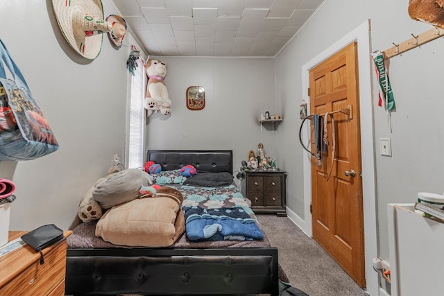 bedroom with carpet