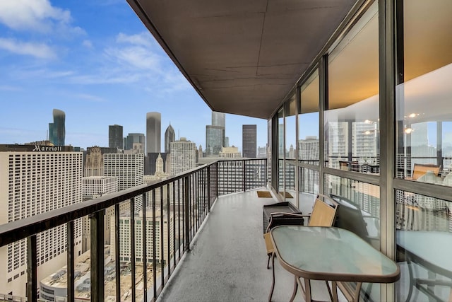 balcony featuring a city view