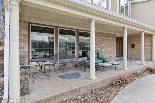 view of patio / terrace with a porch