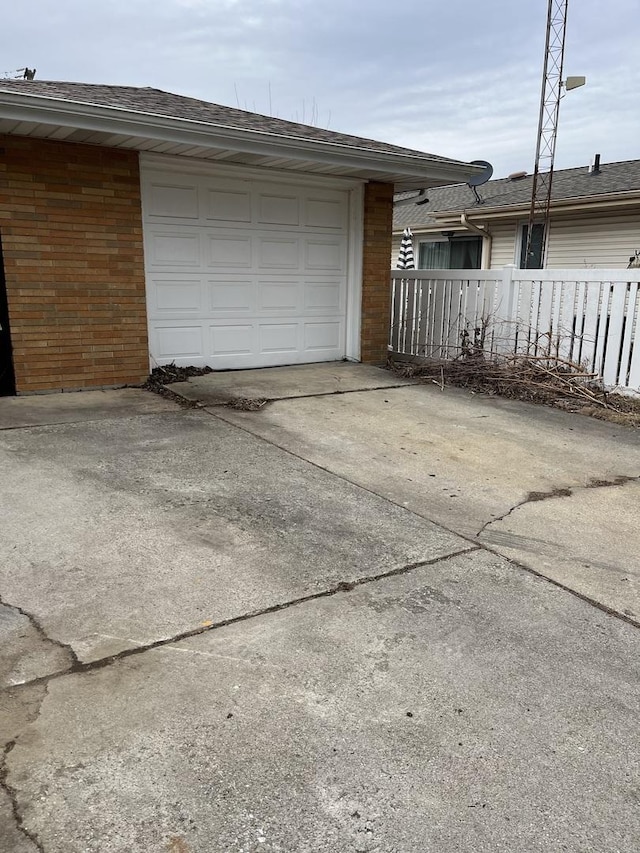 garage with driveway