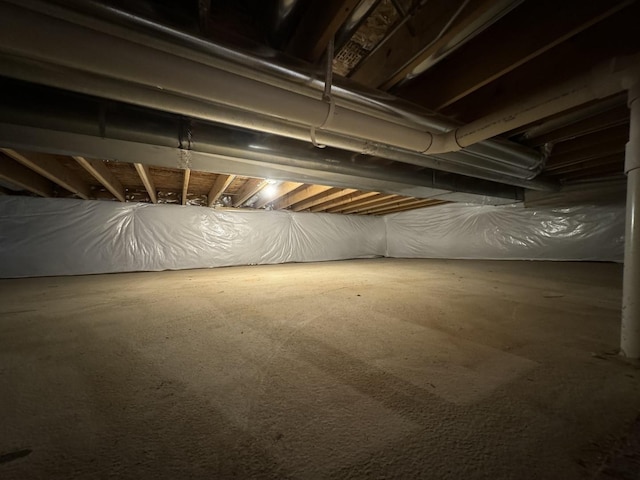 below grade area with crawl space