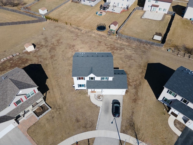 birds eye view of property featuring a residential view