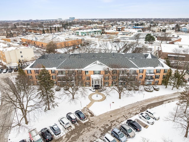 view of snowy aerial view