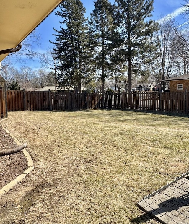 view of yard with fence