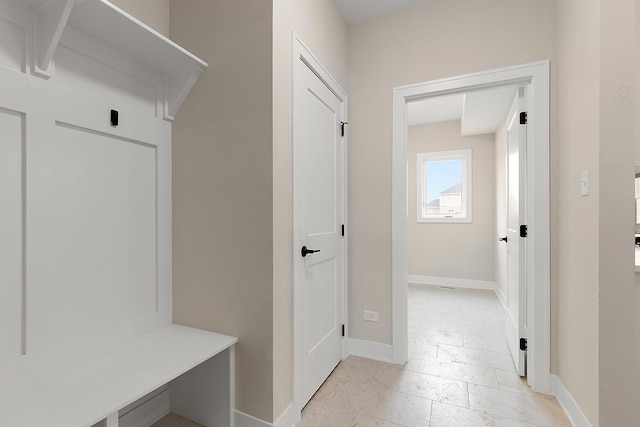 mudroom with baseboards