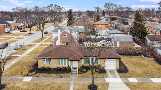 bird's eye view featuring a residential view