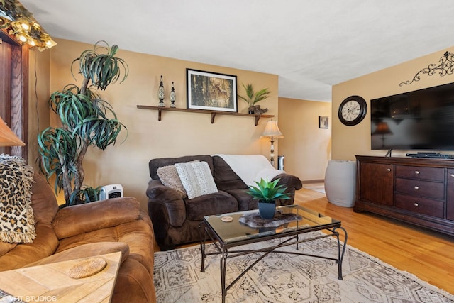 living area with light wood finished floors